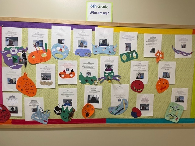 6th grade Bio-Poems and masks