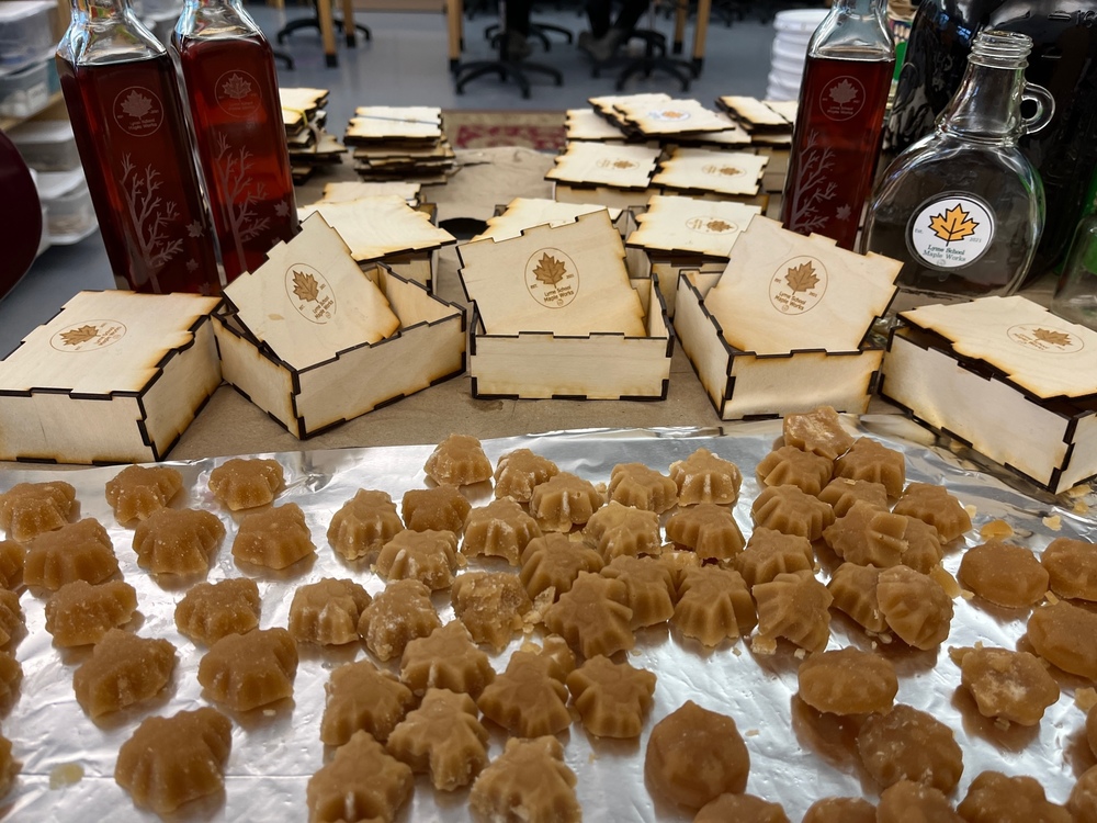 Maple candies with custom boxes 