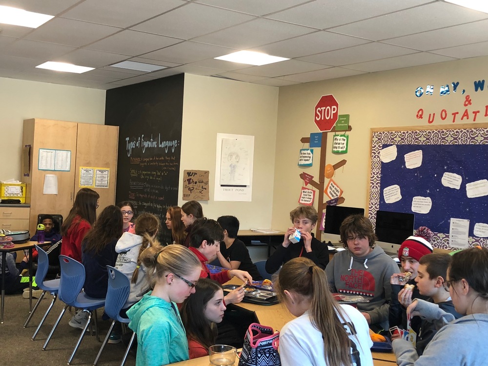 Middle School Enjoying Lunch and Games